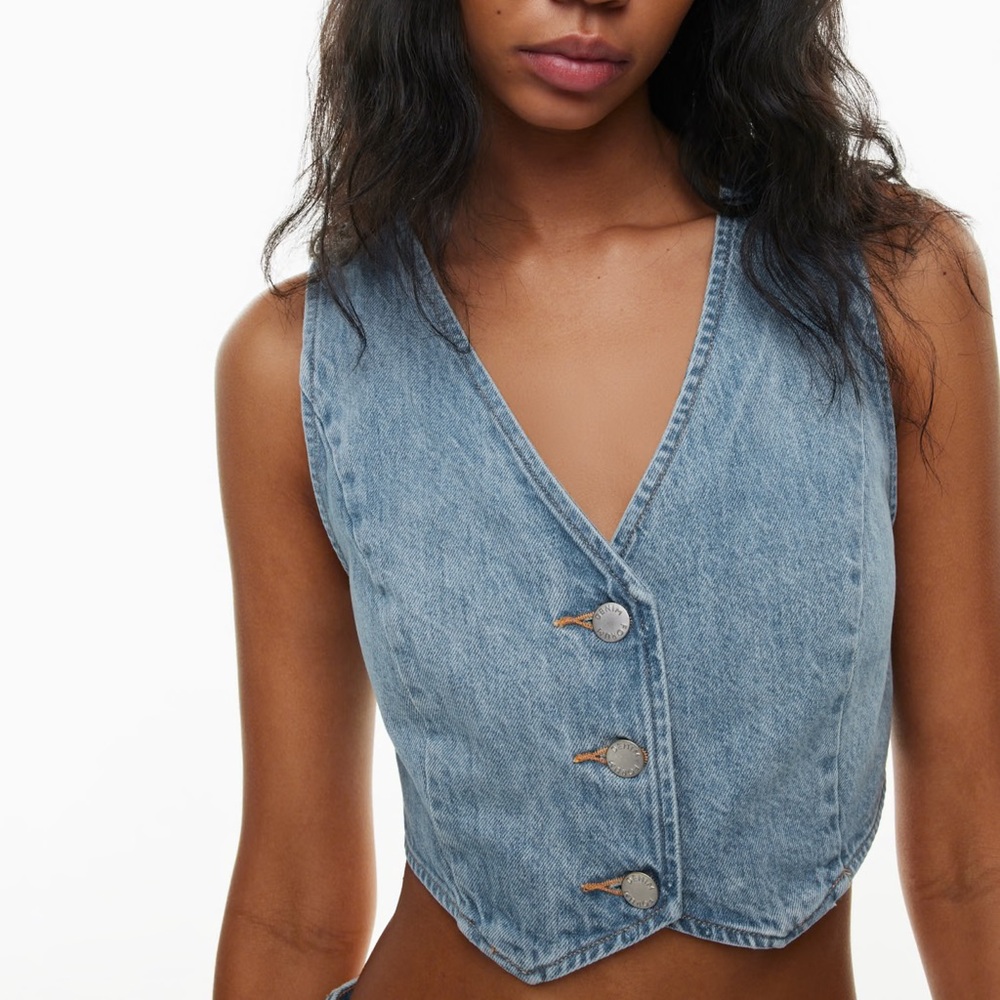 Aritzia Light Blue Denim Vest